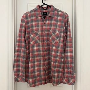 Rip Curl Men’s Flannel Shirt Button-Up Long-Sleeve Large